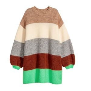 Mohair Wool Blend Oversized Striped Sweater